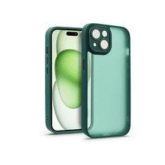 Haffner Apple iPhone 15 Plus hátlap kameravédő peremmel, lencsevédő üveggel - Variete - sötétzöld (HF239618)