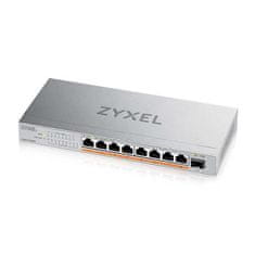 Zyxel XMG-108HP 8 portos 2.5G + 1 SFP+, 8 portos 100W összesen PoE++ asztali MultiGig felügyelet nélküli kapcsoló