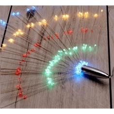 Iris Tűzijáték stílusú fix fényű IPX3 szabványos/több színű/200db LED-es/napelemes fénydekoráció (250-02) (250-02)