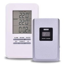 Solight TE44 vezeték nélküli hőmérő, hőmérséklet, idő, riasztás, fehér színű