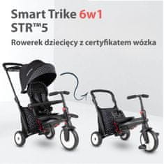 Smart Trike Összecsukható gyermek tricikli / babakocsi 7 az 1-ben STR5, fekete-fehér