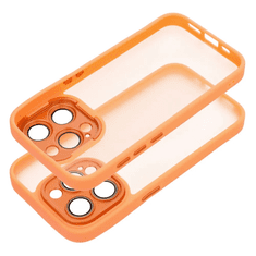 Haffner Apple iPhone 15 hátlap kameravédő peremmel, lencsevédő üveggel - Variete - narancs (HF240065)