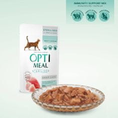 OptiMeal  nedves eledel sterilizált macskáknak - pulyka mártásban 12x85 g
