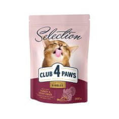 Club4Paws Premium száraz macskaeledel pulykával és zöldségekkel 3x300g