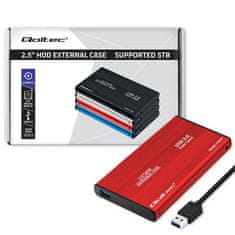 Qoltec 2,5" SATA3 | USB 3.0 HDD/SSD tok/zseb Piros