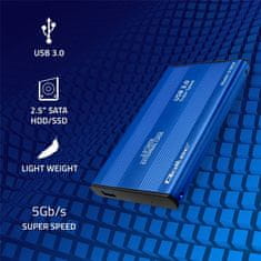 Qoltec 2,5" SATA3 | USB 3.0 HDD/SSD tok/zseb - Kék
