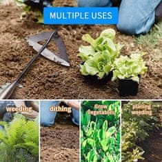 PrimePick Egyedileg tervezett sokoldalú kerti kapáló a zöld területek rendezésére, az ásó ergonomikus kialakítása biztosítja, hogy a kertje pontosan megformált legyen, gyommentes, PickGarden