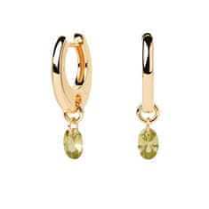 PDPAOLA Aranyozott karika fülbevaló medálokkal Green Lily Gold AR01-B91-U