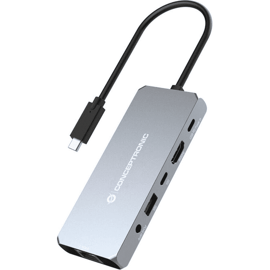 Conceptronic DONN22G dokkoló állomás és port replikátor Vezetékes USB 3.2 Gen 2 (3.1 Gen 2) Type-C Szürke (DONN22G)