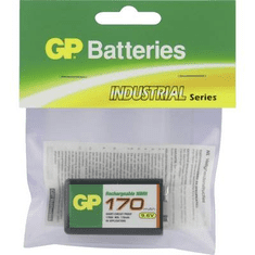 GP Batteries 9V akku NiMH 9,6 V 170 mAh, GP 6LR61, HR6F22, HR9V, HR22, 6LR21, 6AM6, 6LP3146, MN1604, E Block (30117R9H-C1)