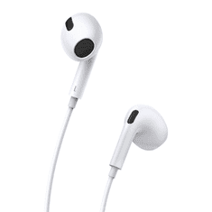 BASEUS Vezetékes sztereó fülhallgató, USB Type-C, mikrofon, felvevő gomb, hangerő szabályzó, Encok C17, fehér (RS124973)
