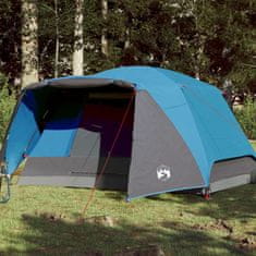 Vidaxl 6 személyes kék vízálló előrészes családi sátor 94419