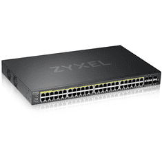 Zyxel GS2220-50HP-EU0101F hálózati kapcsoló Vezérelt L2 Gigabit Ethernet (10/100/1000) Ethernet-áramellátás (PoE) támogatása Fekete (GS2220-50HP-EU0101F)