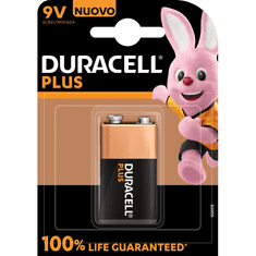 Duracell Plus 100 Egyszer használatos elem 9V Lúgos (142190)