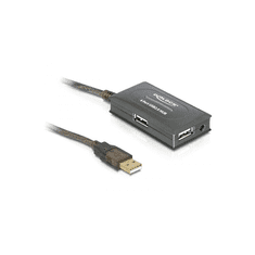 DELOCK USB Verl. A -> 4x A St/Bu 10.00m aktiv grau (82748)