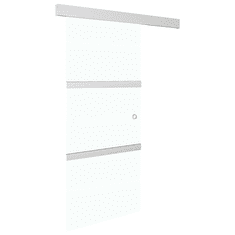 Vidaxl ezüst ESG üveg és alumínium tolóajtó puha ütközőkkel 76x205 cm (288055)