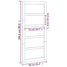 Vidaxl szürke tömör fenyőfa istálló stílusú ajtó 90x1,8x204,5 cm (824618)