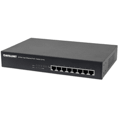 Intellinet 561075 hálózati kapcsoló Beállítást nem igénylő (unmanaged) Fast Ethernet (10/100) Ethernet-áramellátás (PoE) támogatása Fekete (561075)