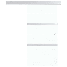 Vidaxl ezüst ESG üveg és alumínium tolóajtó puha ütközőkkel 76x205 cm (288061)