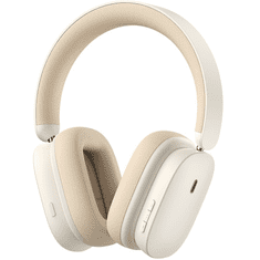 BASEUS Bluetooth sztereó fejhallgató, v5.2, mikrofon, funkció gomb, hangerő szabályzó, zajszűrővel, teleszkópos fejpánt, Bowie H1, fehér (G128888)