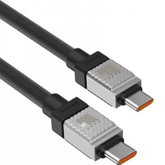 BASEUS USB Type-C töltő- és adatkábel, USB Type-C, 200 cm, 100W, törésgátlóval, gyorstöltés, PD, Coolplay, CAKW000301, fekete (RS146346)