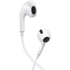 BASEUS Vezetékes sztereó fülhallgató, 3.5 mm, mikrofon, felvevő gomb, hangerő szabályzó, Encok H17, fehér (RS131093)