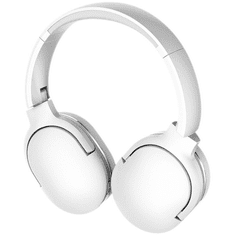 Bluetooth sztereó fejhallgató, v5.0, mikrofon, 3.5mm, funkció gomb, hangerő szabályzó, zajszűrővel, összecsukható, teleszkópos fejpánt, Baseus Encok D02 Pro, fehér
