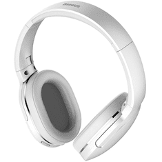 BASEUS Bluetooth sztereó fejhallgató, v5.0, mikrofon, 3.5mm, funkció gomb, hangerő szabályzó, zajszűrővel, összecsukható, teleszkópos fejpánt, Encok D02 Pro, fehér (RS125762)