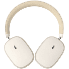 Bluetooth sztereó fejhallgató, v5.2, mikrofon, funkció gomb, hangerő szabályzó, zajszűrővel, teleszkópos fejpánt, Baseus Bowie H1, fehér