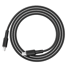 AceFast Type-C - Lightning töltő- és adatkábel 1,2 m-es vezetékkel - C2-01 Mellow Charging Data Cable - 30W - fekete (Apple MFI engedélyes) (AF280644)