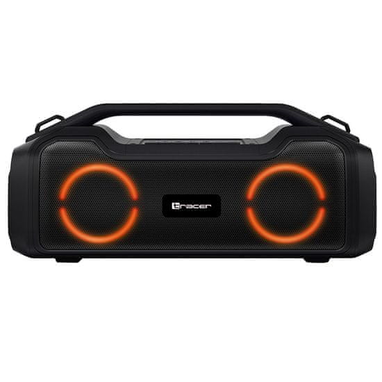 Tracer BigBoy, 40 W RMS, RGB LED világítás, USB, Bluetooth, Vízálló, Hordozható, Vezeték nélküli hangszoró