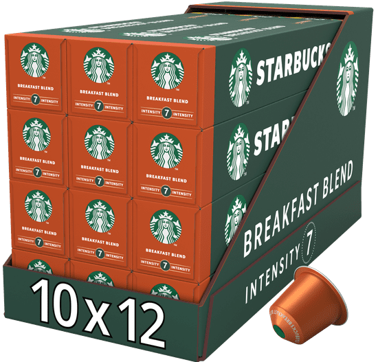 Starbucks Breakfast Blend by NESPRESSO® Medium Roast Kávékapszula, 12x10 kapszula egy csomagban, 56g