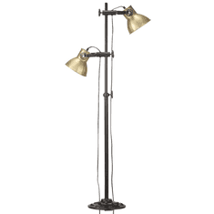 Vidaxl öntött vas állólámpa 2 db sárgaréz lámpaernyővel E27 (320584)