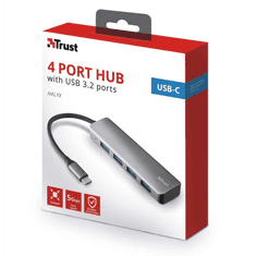 Trust Halyx Aluminium USB-C - 4-Portos USB-A 3.2 Hub (23328) (tr23328)