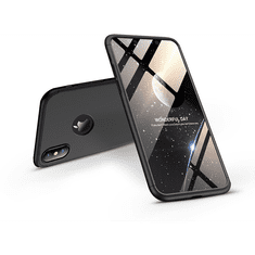 GKK Apple iPhone XS Max hátlap - 360 Full Protection 3in1 - Logo - fekete (GK0273)