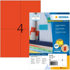 Herma Etiketten A4 rot 105x148 mm Papier matt 400 St. (4397)