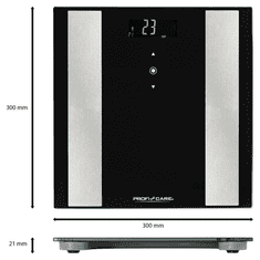 ProfiCare PC-PW 3007 Digitális személymérleg - Fekete (PC-PW 3007)