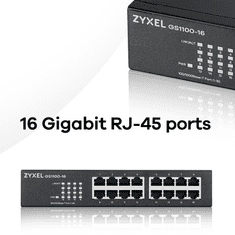 Zyxel Switch 16 Port Gigabit Unmanaged Switch GS1100-16 V3 (GS1100-16)