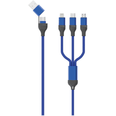 GO! USB / Type C Ladekabel Micro USB,Lightn.,USB-C 1,2m blau (797360)