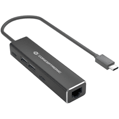 Conceptronic Adapter USB-C ->RJ45 Gigabit,2xUSB-C 2xUSB-A sw (ABBY13B)