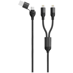 GO! USB / Type C Ladekabel DUO 2x Lightning Nylon 1,5m sw (797365)