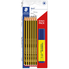 Staedtler Bleistifte HB Noris 120 Big Pack + 1 Textmarker retail (120 BK12P1)