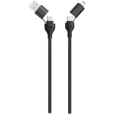 GO! USB / Type C Ladekabel 4 in 1 USB A, Lighn. 1,2m sw (797369)