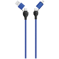 GO! USB / Type C Ladekabel 4 in 1 USB A, Lighn. 1,2m blau (797368)