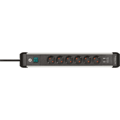 Brennenstuhl Steckdosenleiste Premium-ALU-Line 6fach 3m USB (1391030610)