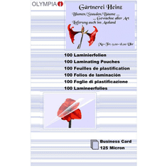 Olympia Laminierfolien Visitenkarte, 100 Stück 125 mic (9179)