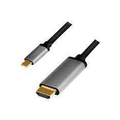LogiLink USB-C Kabel 3.2 Gen1, C/M zu HDMI/M, 4K, Alu 1,8 m (CUA0101)