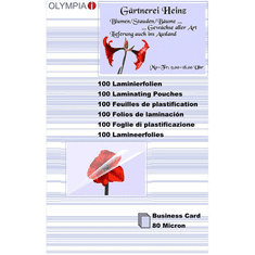 Olympia Laminierfolien Visitenkarte, 100 Stück 80 mic (9169)