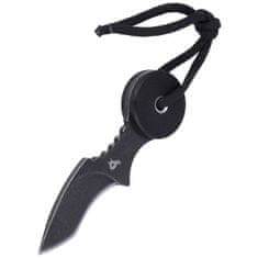 Fox Knives FOX kések BF-755 BLACK LOLLYPOP nyakkés 5,5 cm, Stonewash, fekete, G10, Kydex hüvely
