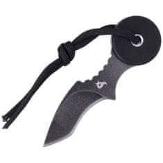Fox Knives FOX kések BF-755 BLACK LOLLYPOP nyakkés 5,5 cm, Stonewash, fekete, G10, Kydex hüvely
